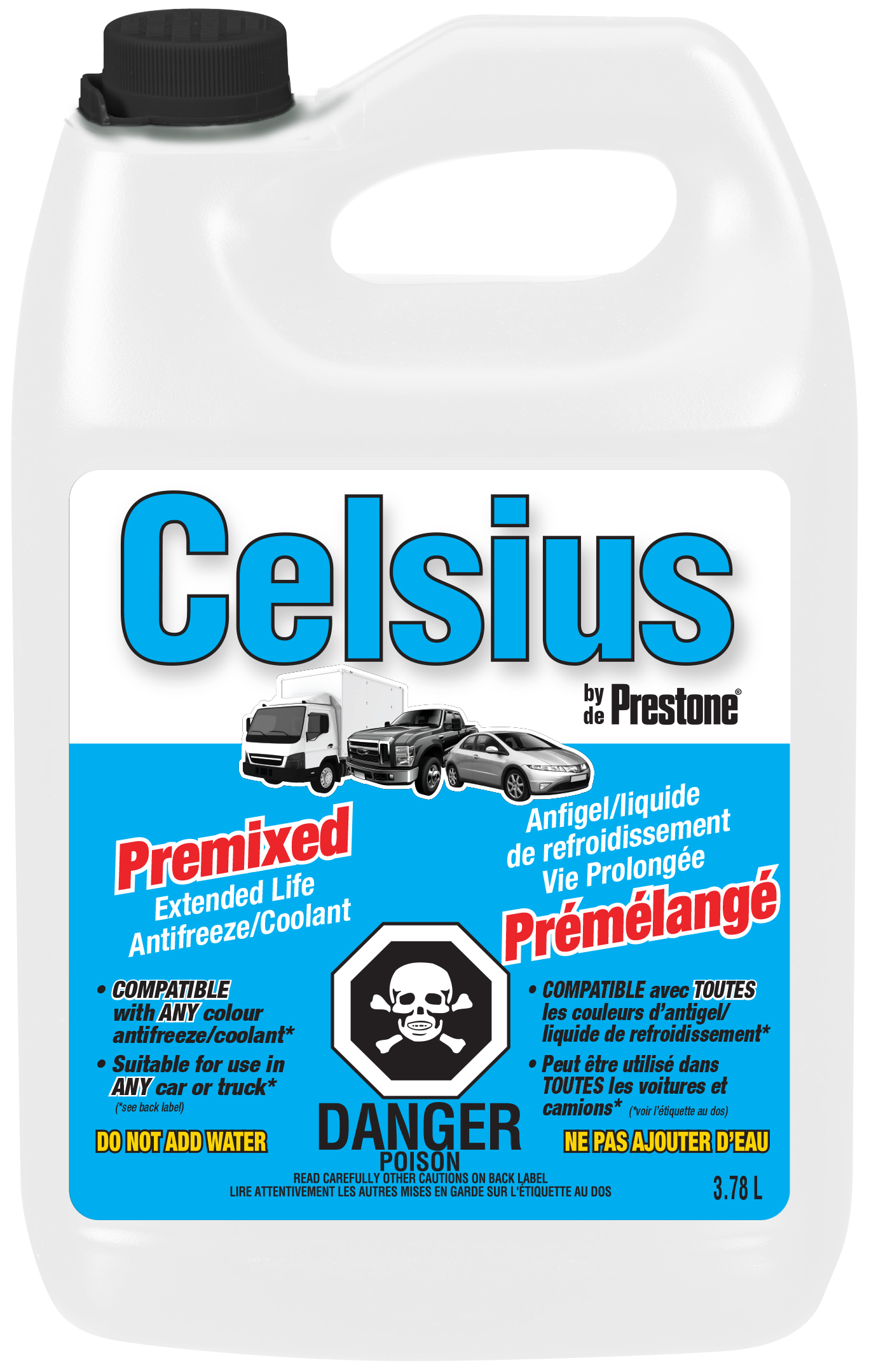 Celsius® Extended Life 50/50 Prediluted Antifreeze/Coolant, 3.78 L, Jug